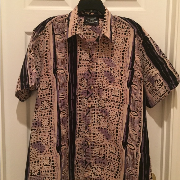 Navy Blue Other - Men’s Hawaiian Print Shirt